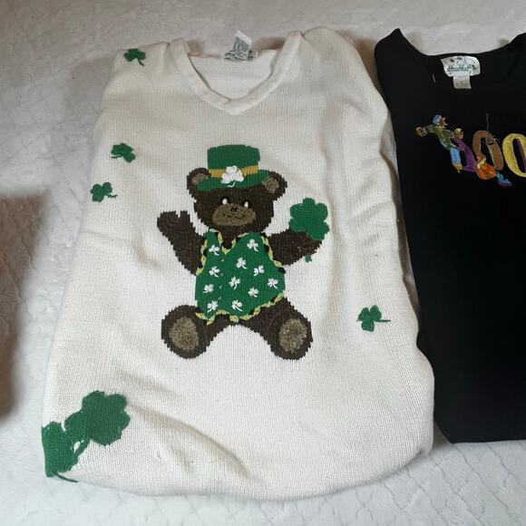 Three Vintage 90’s Quacker Factory Holiday Sweaters Women’s size medium - Picture 2 of 13
